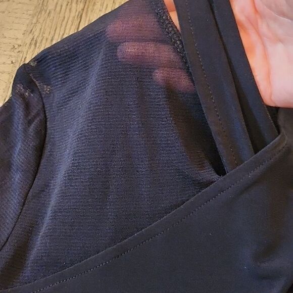 Black long sleeve mesh sexy top size S INC New only tried on never worn - Picture 3 of 8